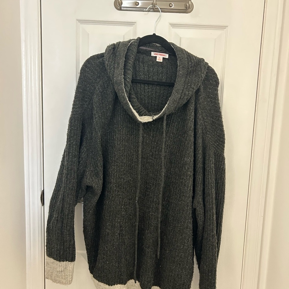 Joe Fresh, Cozy Two-Tone Hooded Sweater, Sz 3XL